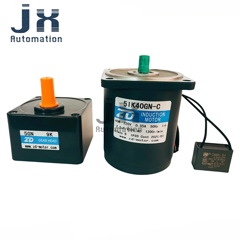 ZD 40W 220V 속도 기어 모터 5IK40GN-C-5GN15K AC 유도 전동기 자동 생산 기계용
