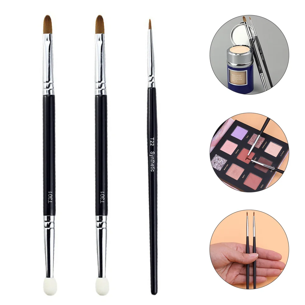 

1 set Small Concealer Brush Soft Sponge Dual-Ended Face Makeup Tool For Dark Circle Travel Portable Multipurpose