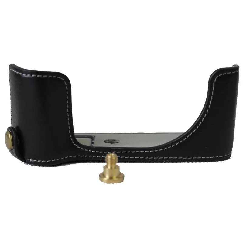 PU Leather Case Battery Mở Bảo Vệ Nửa Body Bìa Case Cho Canon PowerShot G1X Mark III G1XIII G1X3 Trường Hợp Phía Dưới