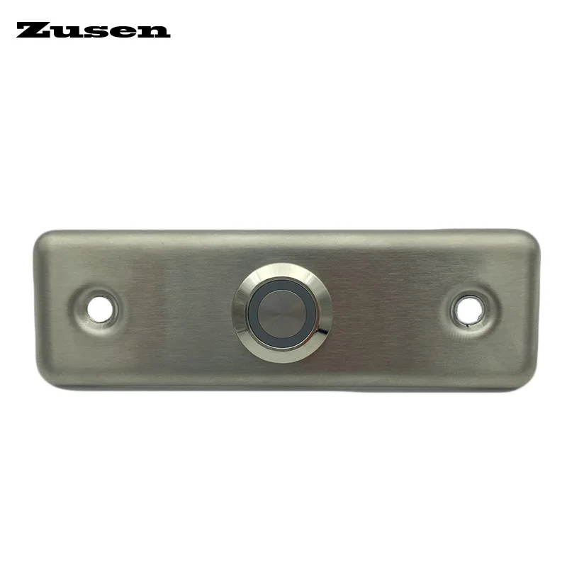 Zusen 16mm Strength Door Bell Push Button Switch with Ring Blue LED Light (ZS16F-10E/B/12V/S IP65 with panel)