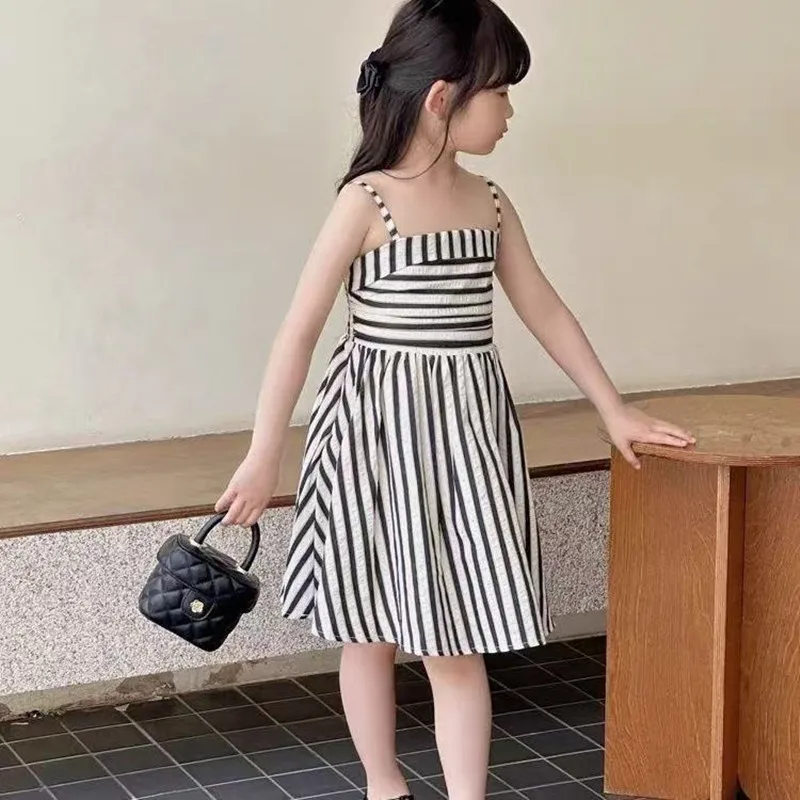 

Baby Girls' Summer Dress 2026 New Style Children's Fashion Striped Strap Skirt Premium Princess Dress