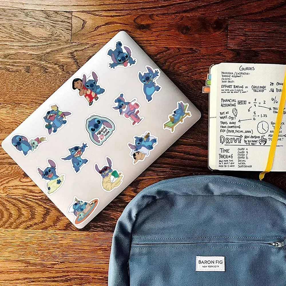 Disney Cartoon Kawai Lilo Stitch Stickers for Laptop Phone Suitcase Diary Guitar Graffiti Waterproof Sticker Decals Kid Toy Gift