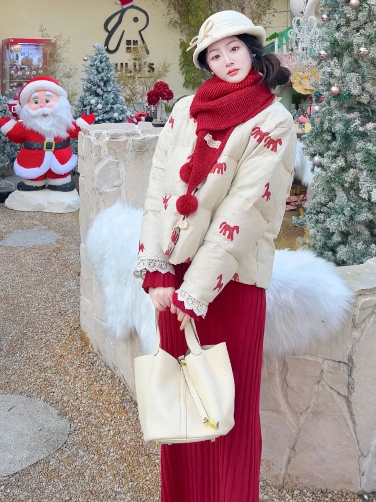 

Jiu Small Fuma Heavy Embroidery ort Puffer Jaet Gentle Sle Winter Warm Thiened Du down Coat for Women