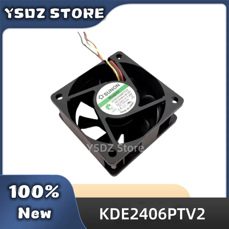 KDE2406PTV2 3-wire DC24V 1.2W 60*60*25MM For SUNON New Original Cooling fan Fast Shipping