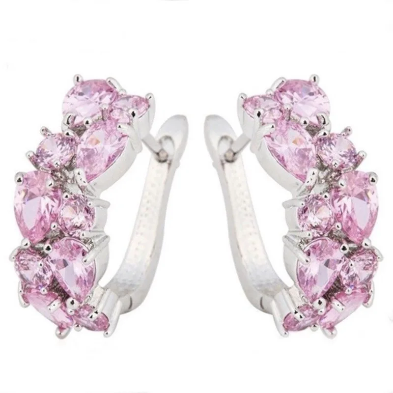 Colorful crystal zircon women's ear buckles are popular wholesale