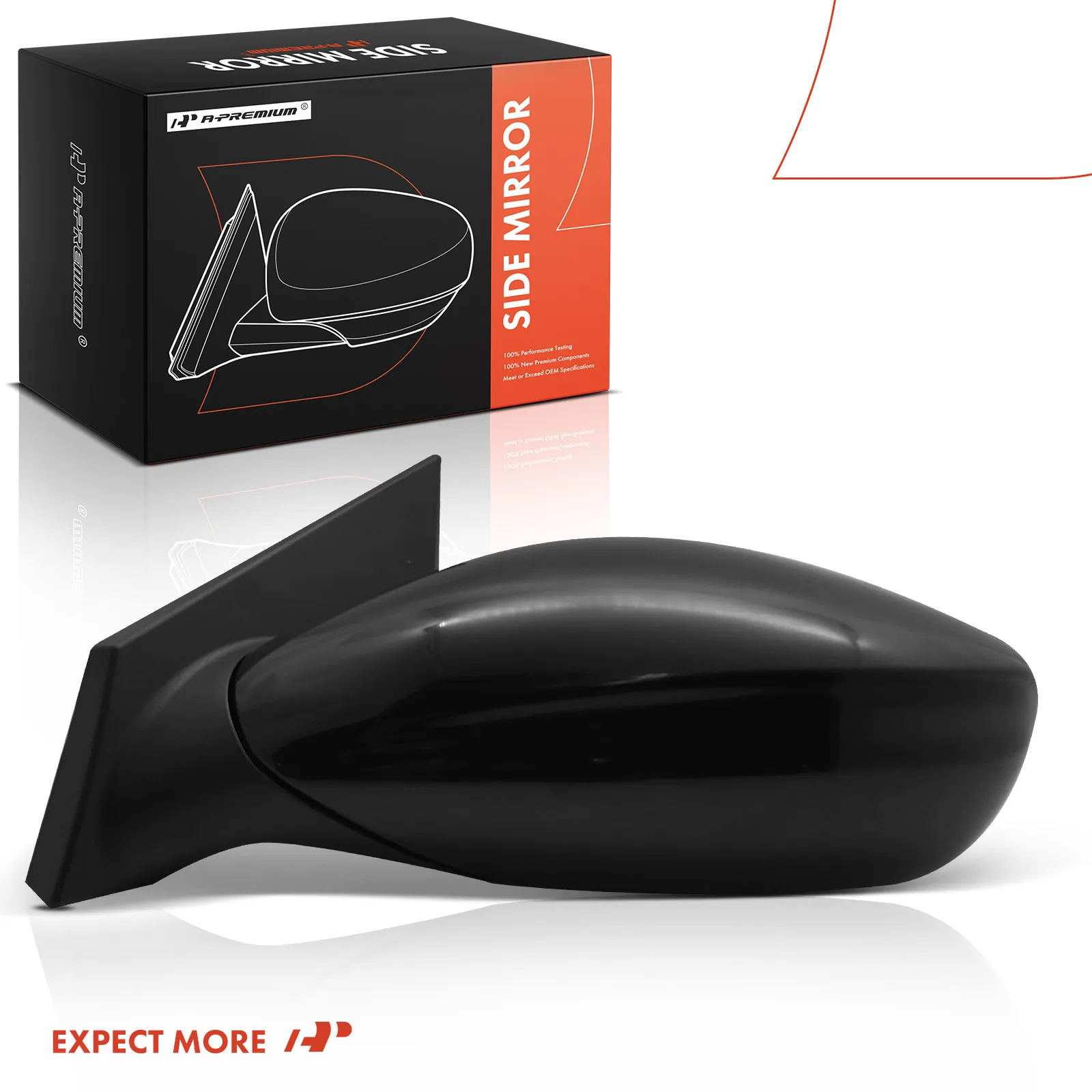 A-Premium Driver Side Power Door Mirror for Hyundai Sonata 2011-2014 Manual Folding Heated Black