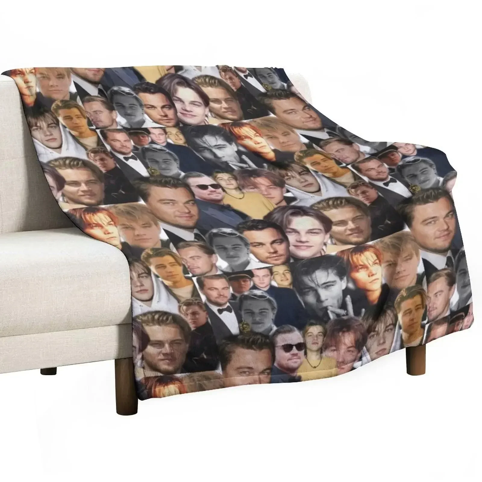 leonardo dicaprio photo collage Throw Blanket Giant Sofa Picnic Large Luxury Brand Blankets