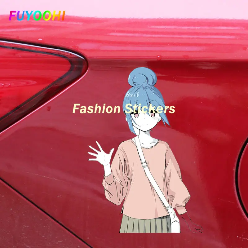 FUYOOHI Fashion Sticker Yuru Camp Car Stickers Waterproof Fine Decal Occlusion Scratch Motorcycle Car Window Creative Decals