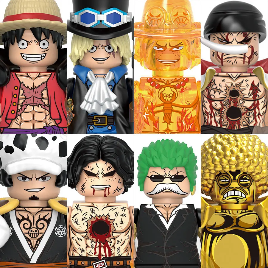 XH0355 ONE PIECE Luffy Zoro Nami Sanji Chopper Bloques de Construcción Mini Figuras de Acción Accesorios Regalos de Halloween y Navidad para Niños