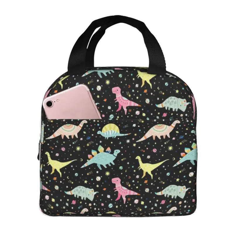 Custom Dinosaur Land Lunch Bag Portable Cute Dino Pattern Cooler Thermal Insulated Bento Box For Picnic Travel Food Tote Bags