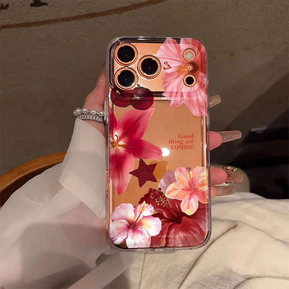 Kirschblüten-Blumenmuster Transparente Hülle für iPhone 17 16 15 14 13 12 11 Pro Max X XR XS Max 7 8 Plus 16e 17Air Stoßfeste Weiche Abdeckung – Detail 4