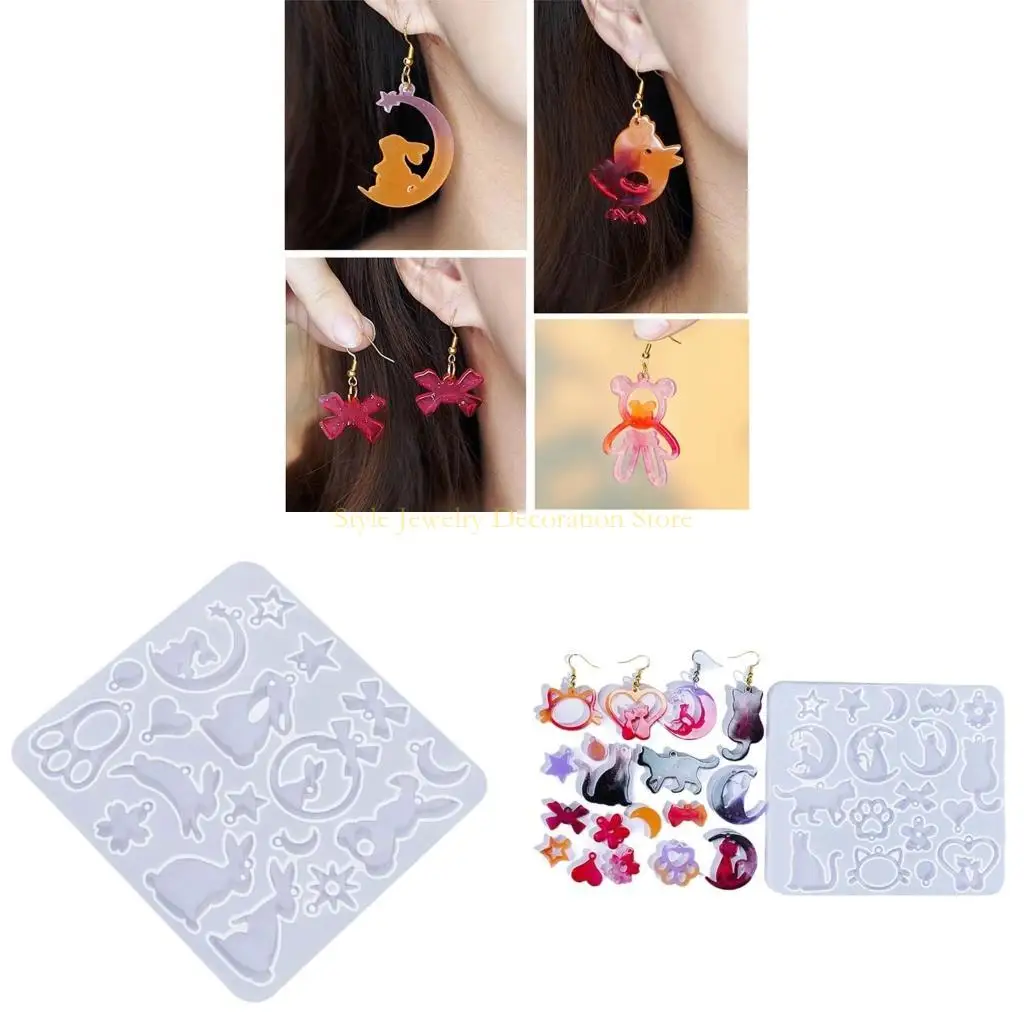 

D46E DIY Earring Silicone Mold Animal Dangle Making Tool Handmade Necklace Keychain