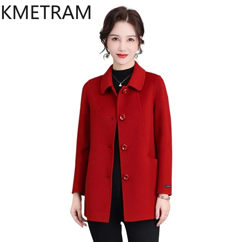 KMETRAM 100% Real Wool Jacket Winter Clothes Women 2024 Fashion Short Coats Ladies High Quality New in Outerwears Куртка Женская