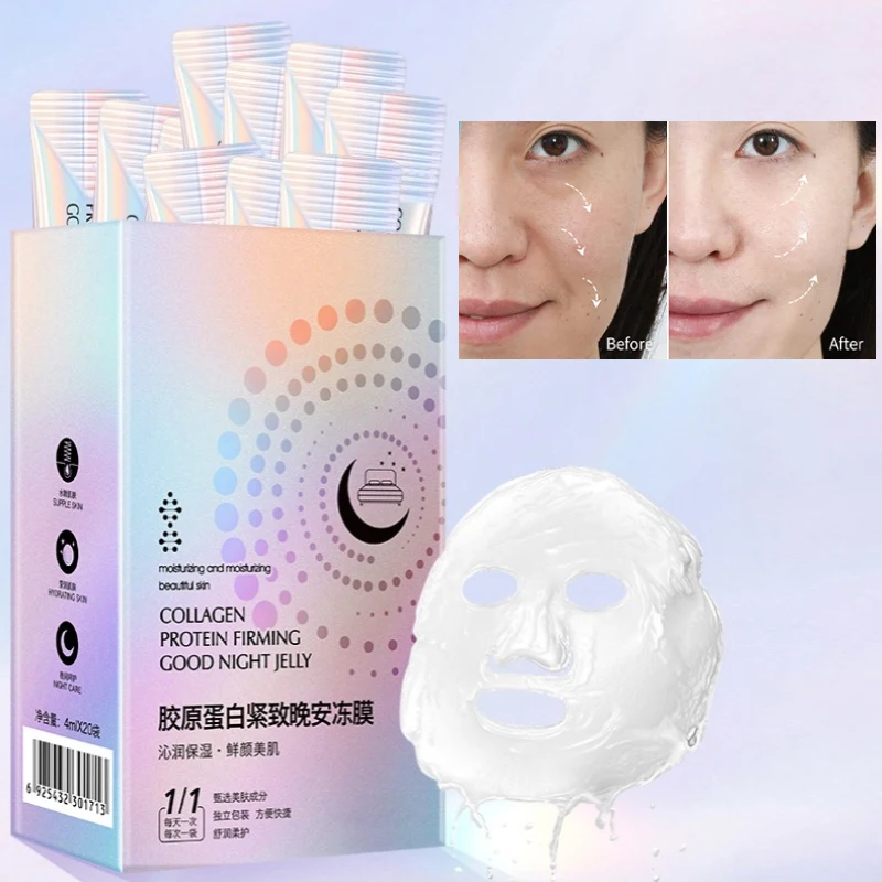 

Rehydration Anti Wrinkle Sleep Facial Mask Compact Moisture Moist Whitening Care Tender Soothing Improve Darkening 4ml * 20 Pcs