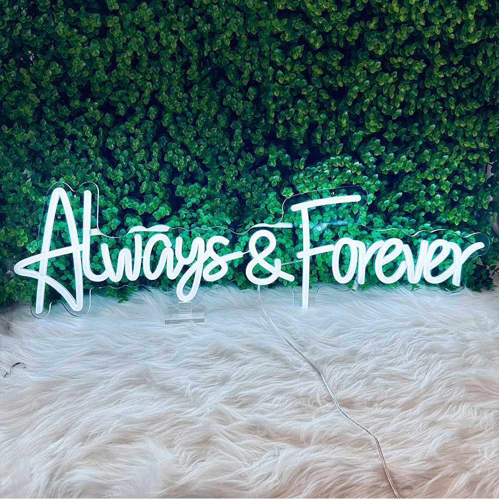 Neon Always & Forever Art Sign Wedding Proposal Favors 12v Bedroom Home Club Wall Decor Light Sign Dimmable