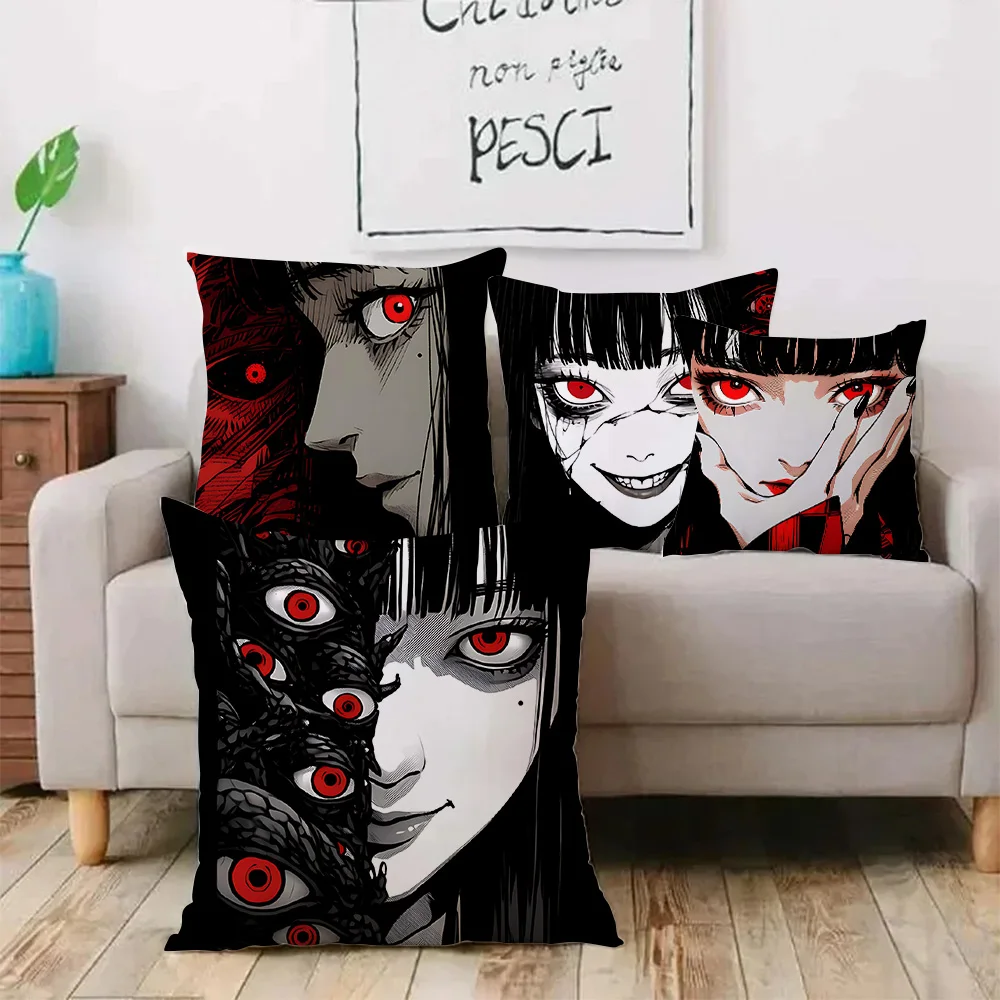 T-Tomie Pillow Covers Cartoon Sofa Decorative Home Double-sided Printing Short Plush Cute Cushion Cover