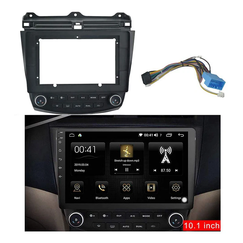 New-10.1 Inch Car Radio Fascia Stereo Panel Dash Car DVD Frame And Wire Harness For Honda Accord 7Th 2003-2007