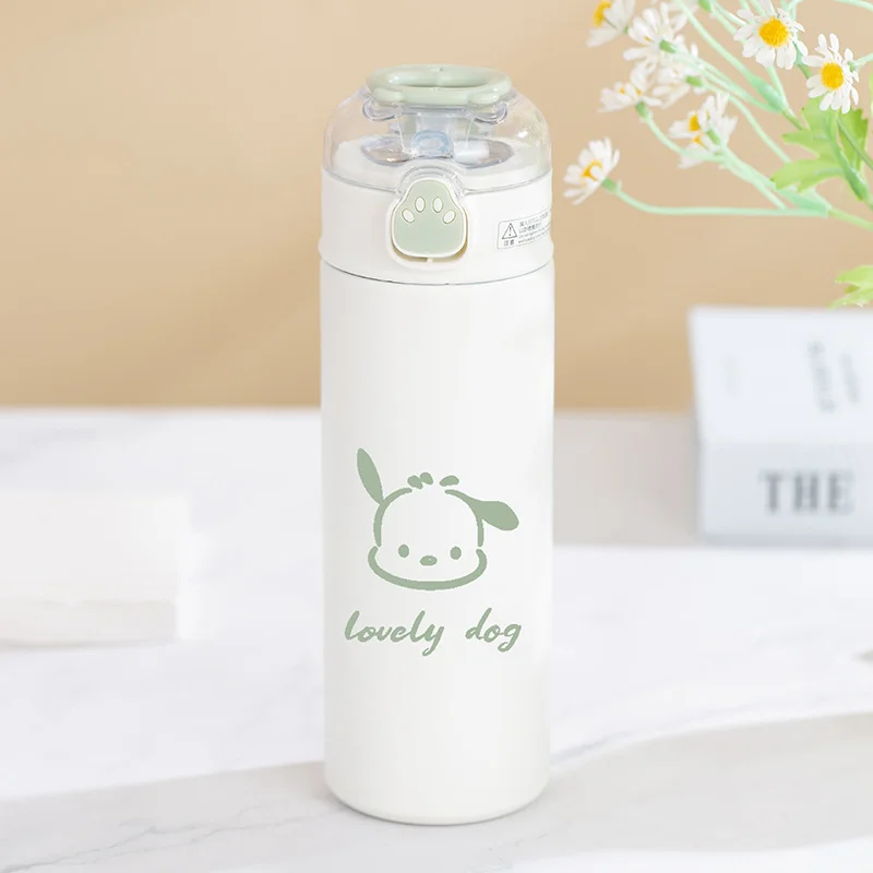 Sanrio Hello Kitty cute thermal insulation coffee cup Pacha dog cartoon student gift portable straw water cup