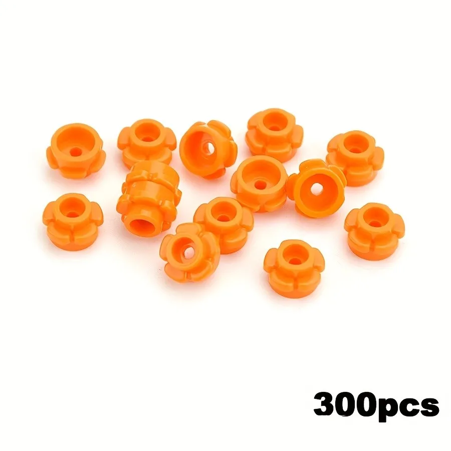 300PCS Runde 1x1 mit Blume MOC Bausteine Kompatibel 24866 Kit Platte 5 Blütenblätter Ziegel Partikel pädagogisches Spielzeug Kind Geschenk