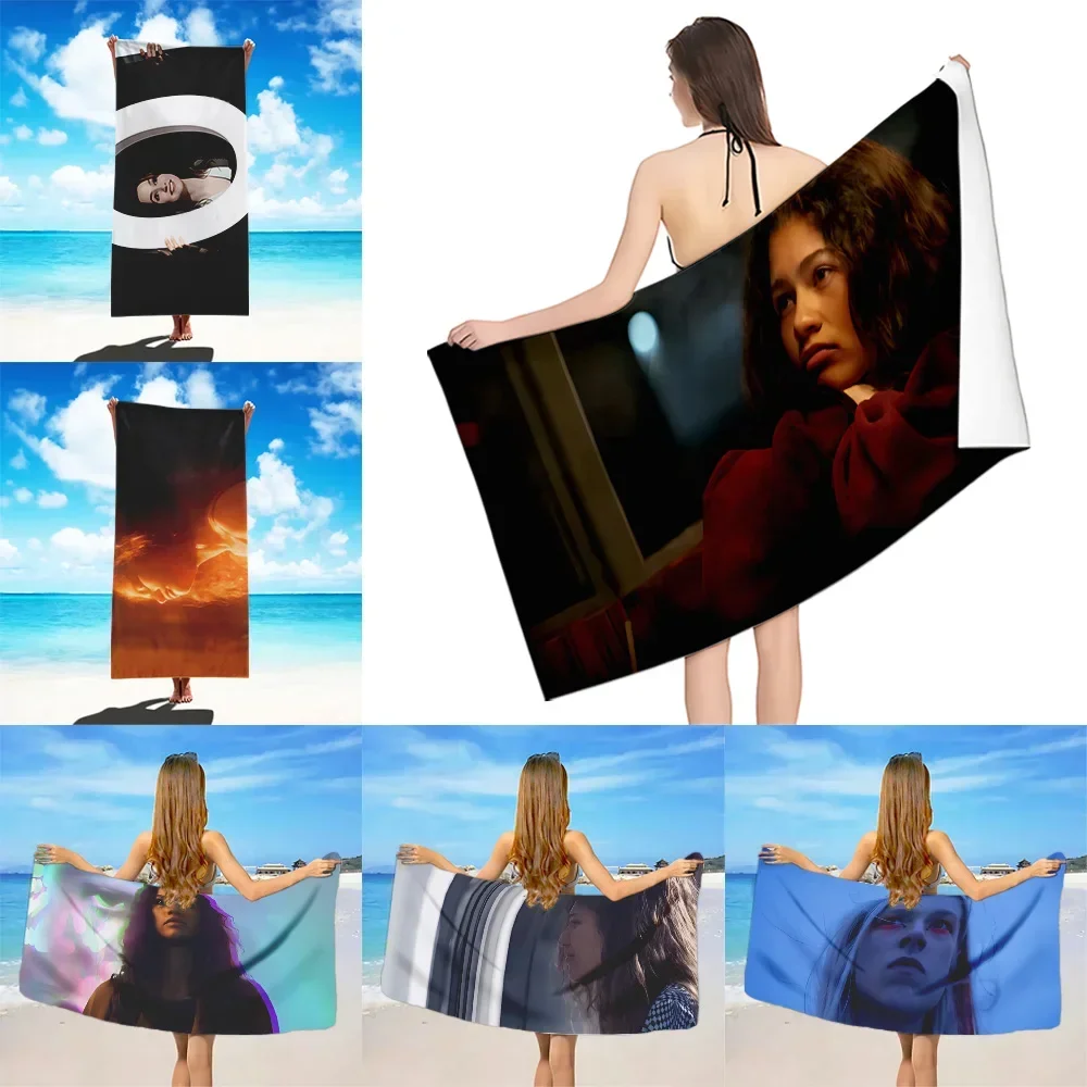 Trendy TV Euphoria Self-adhesive Beach Towel Microfiber Sand Free Quick Dry Soft Sandproof Pool Towels Gift for Women Travel