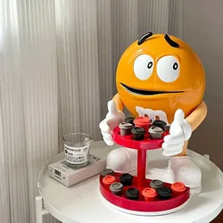 M Chocolate Bean Man Statue Cartoon Bean Man Storage Sculpture Pet Feeder Bowl Holder Eggs Coffee Capsule Storage Rack Decor