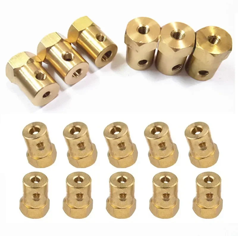 4/8Pcs Brass Hub Hex Adapter 2/3/3.17/4/5/6/7/8mm Coupling Motor Connector Shaft Sleeve Adapter RC Car Upgrade Accessories