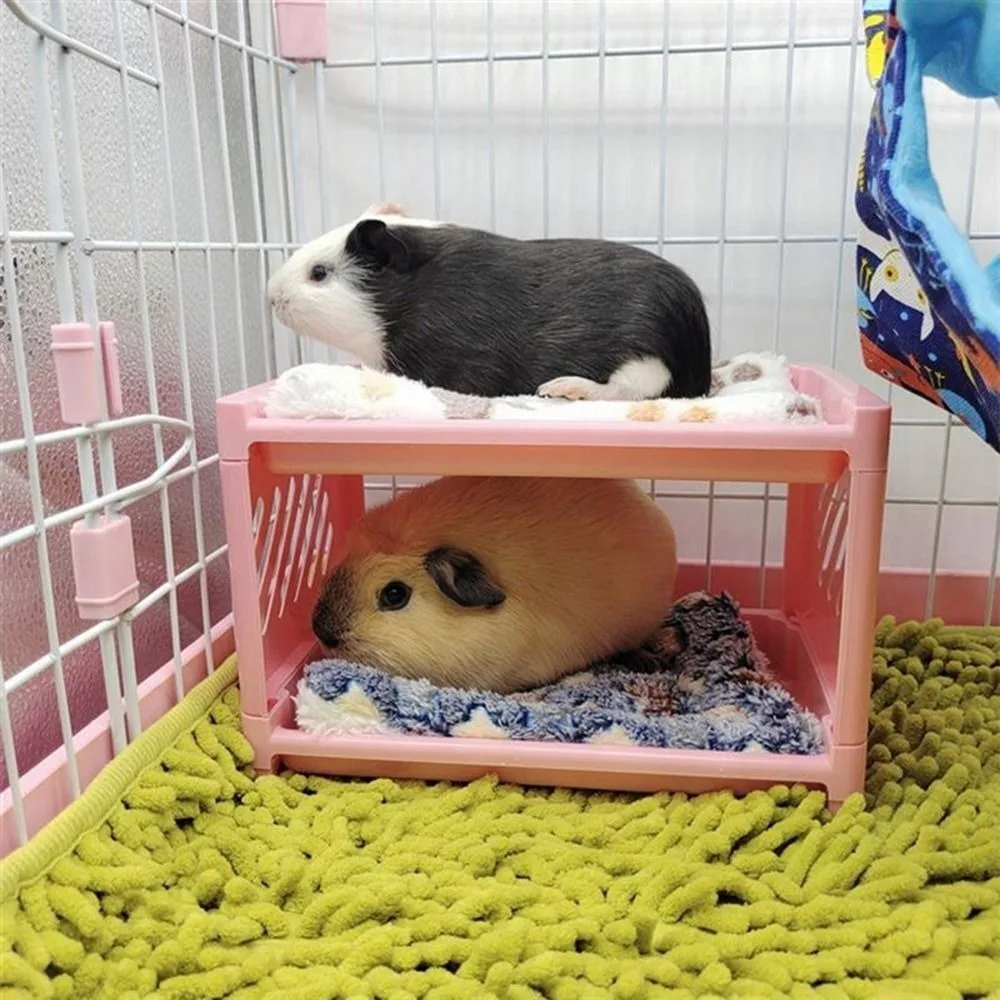 Pet Bunk Bed Easy To Install Hideout Corner For Hedgehog Guinea Pig Hamster-Toy