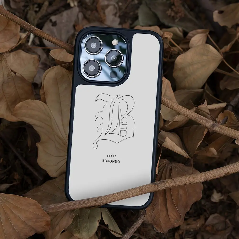 Borondo Beele Phone Case For iPhone 17 16 15 14 13 12 Pro Max Plus Black Frame Acrylic Carbon Fiber Hard Shell