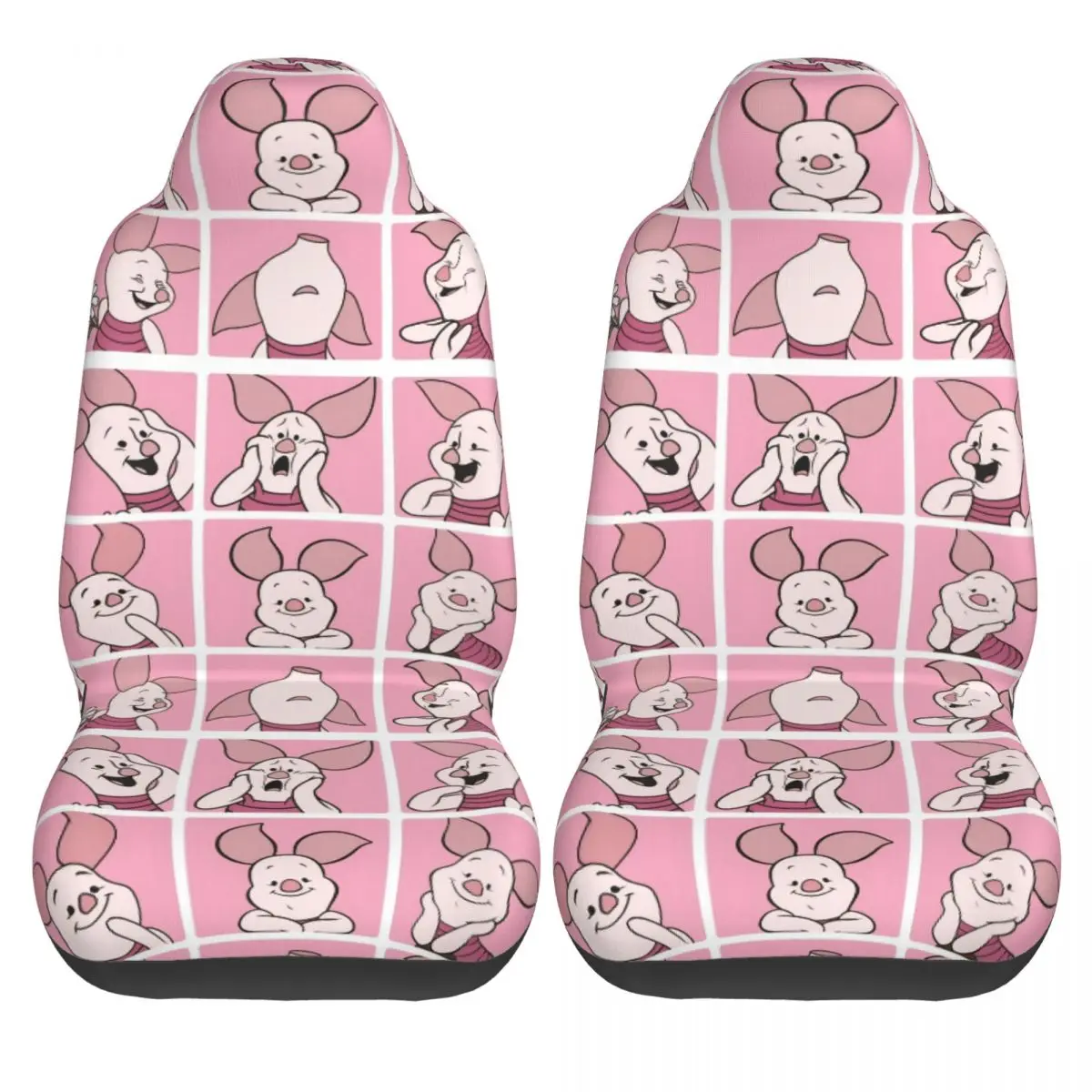 

Чехлы на автомобильные сиденья Винни-Пух, милые автомобильные чехлы на сиденья из полиэстера, эластичный чехол из двух предметов