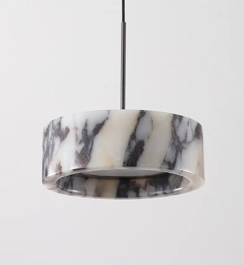 Natural Stone LED Chandelier Dimmable Wire Height Adjustable