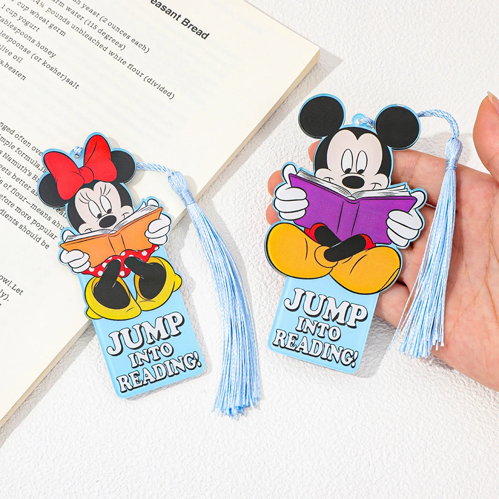 

Reading Mickey Minnie Acrylic Bookmarks Cartoon Anime Fans Collections Fiction Lovers Book Accessories Study Stationery