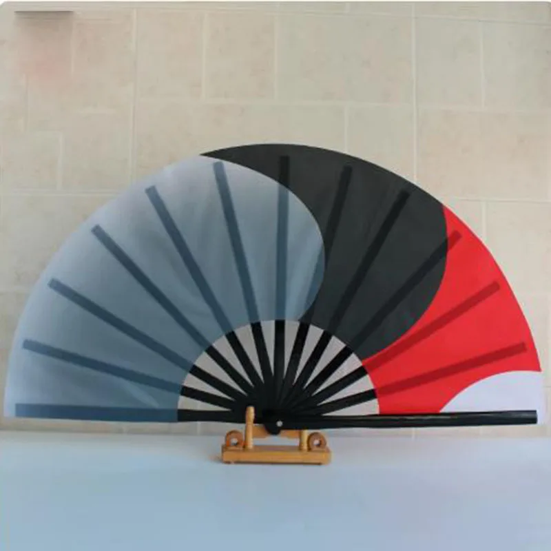 Tai Chi Fan Right Hand Bamboo Folding Coloful Fan for Kung Fu Wushu Practice Morning Exercise Martial Arts Performance