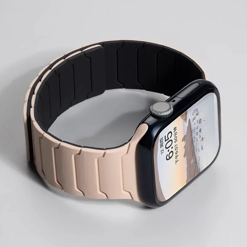 حزام سيليكون مغناطيسي لساعة أبل الترا 2 49 مللي متر 45 مللي متر 41 مللي متر سوار لسلسلة Iwatch 9 8 7 6 SE 5 4 38 42 مللي متر 44 مللي متر 40 مللي متر
