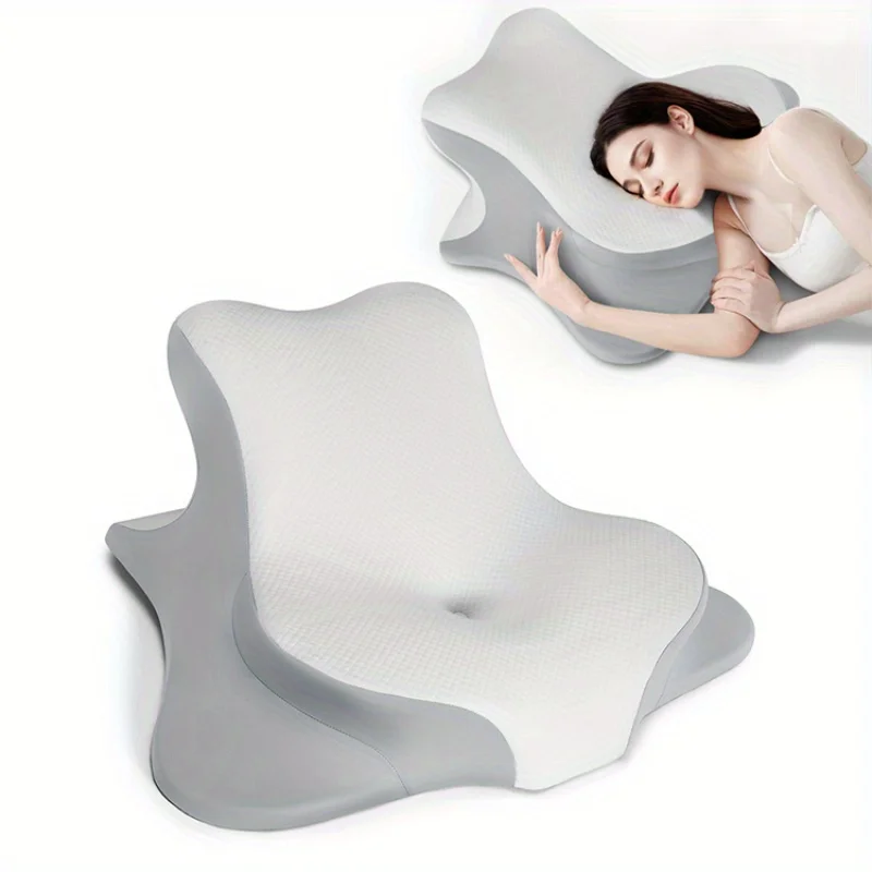 Cervical Pillow for Neck and Shoulder, Ergonomic Neck Pillows, Side Back Sleeping, Lying Game, Reading Removable and Washable
