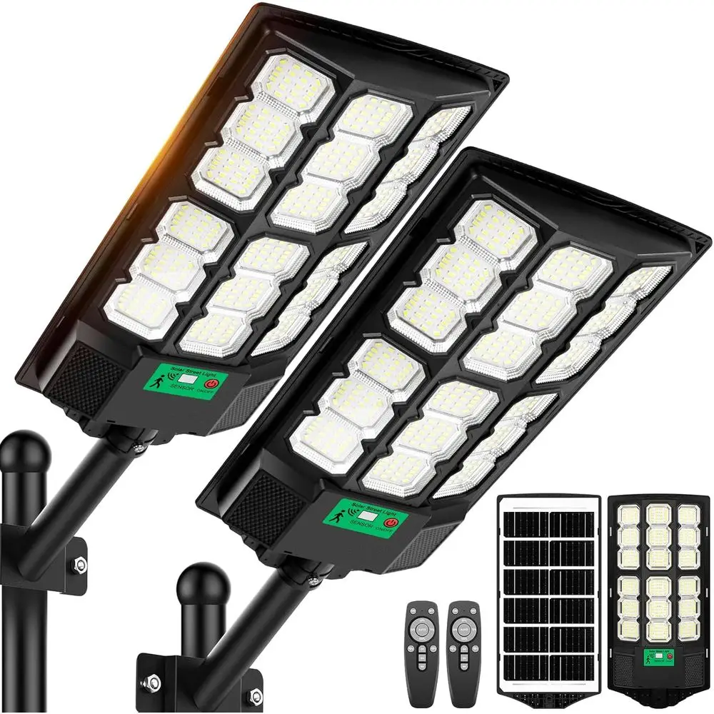 

Уличные водонепроницаемые светильники, 36000 лм, 6500K, с датчиком от заката до рассвета, с датчиком движения и пультом ДУ, коммерческие