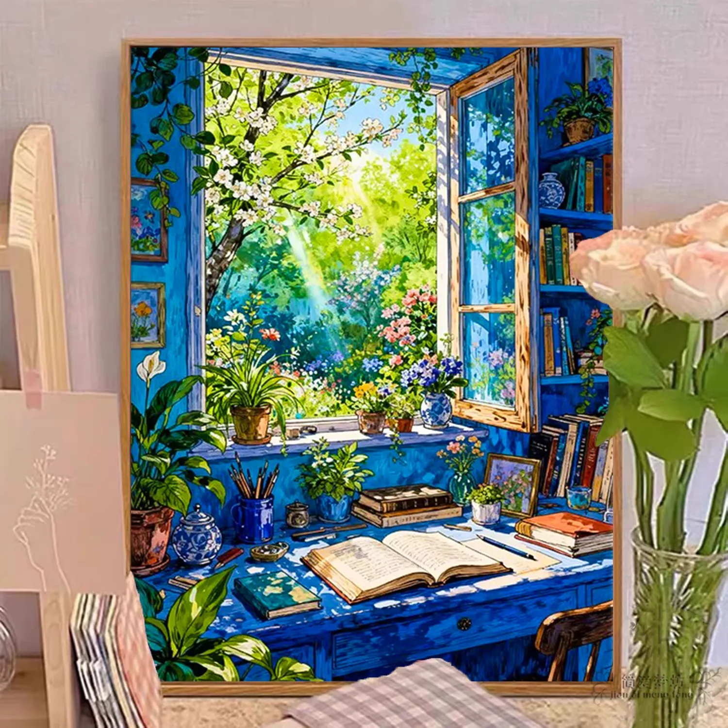 High Aesthetic Value Cross Stitch 2026 New Style Embroidered Window Shadow Half Finished Product Small Piece Diamond Sticker