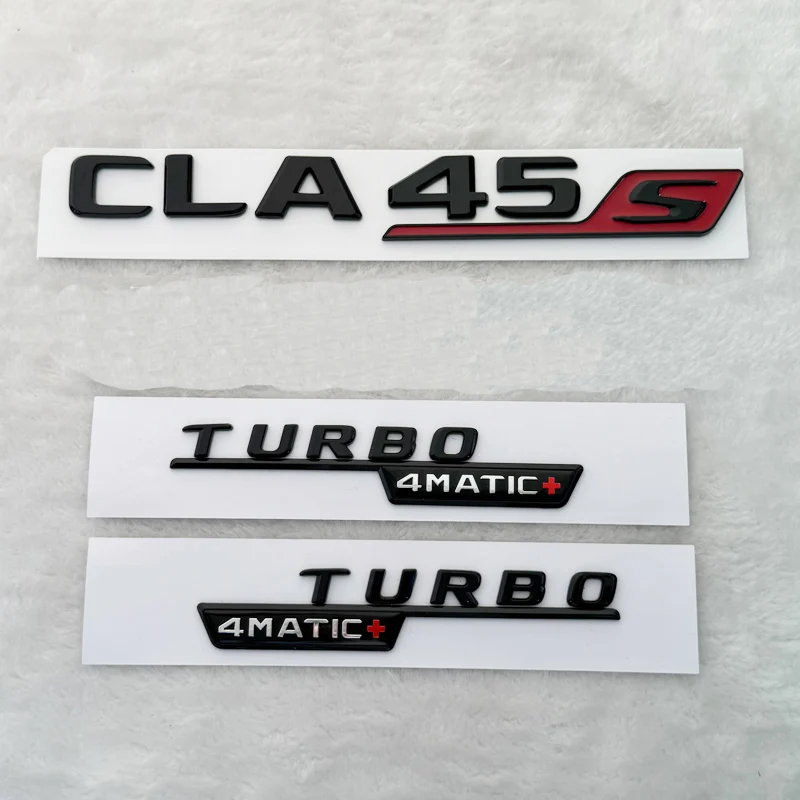 Insignia del maletero trasero del coche ABS 3D letras CLA 35 45 45S Turbo 4matic emblema Logo para Mercedes CLA35 CLA45 CLA45S A