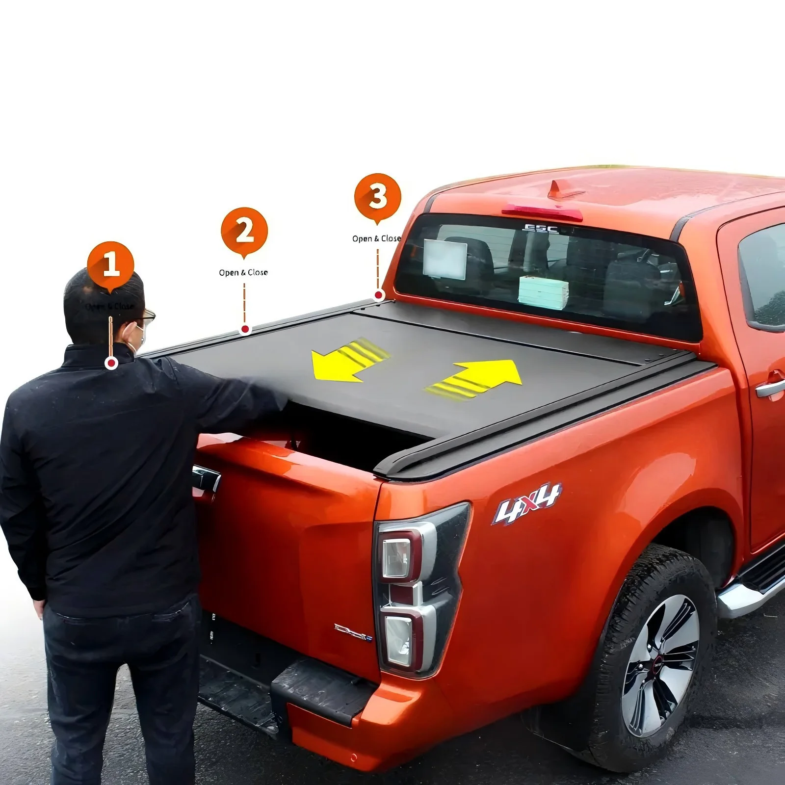 Dream Car Electric High Quality Retractable Tonneau Cover Roll Tonneau Cover For  Ranger  Navara-Locking No-Drill Roll