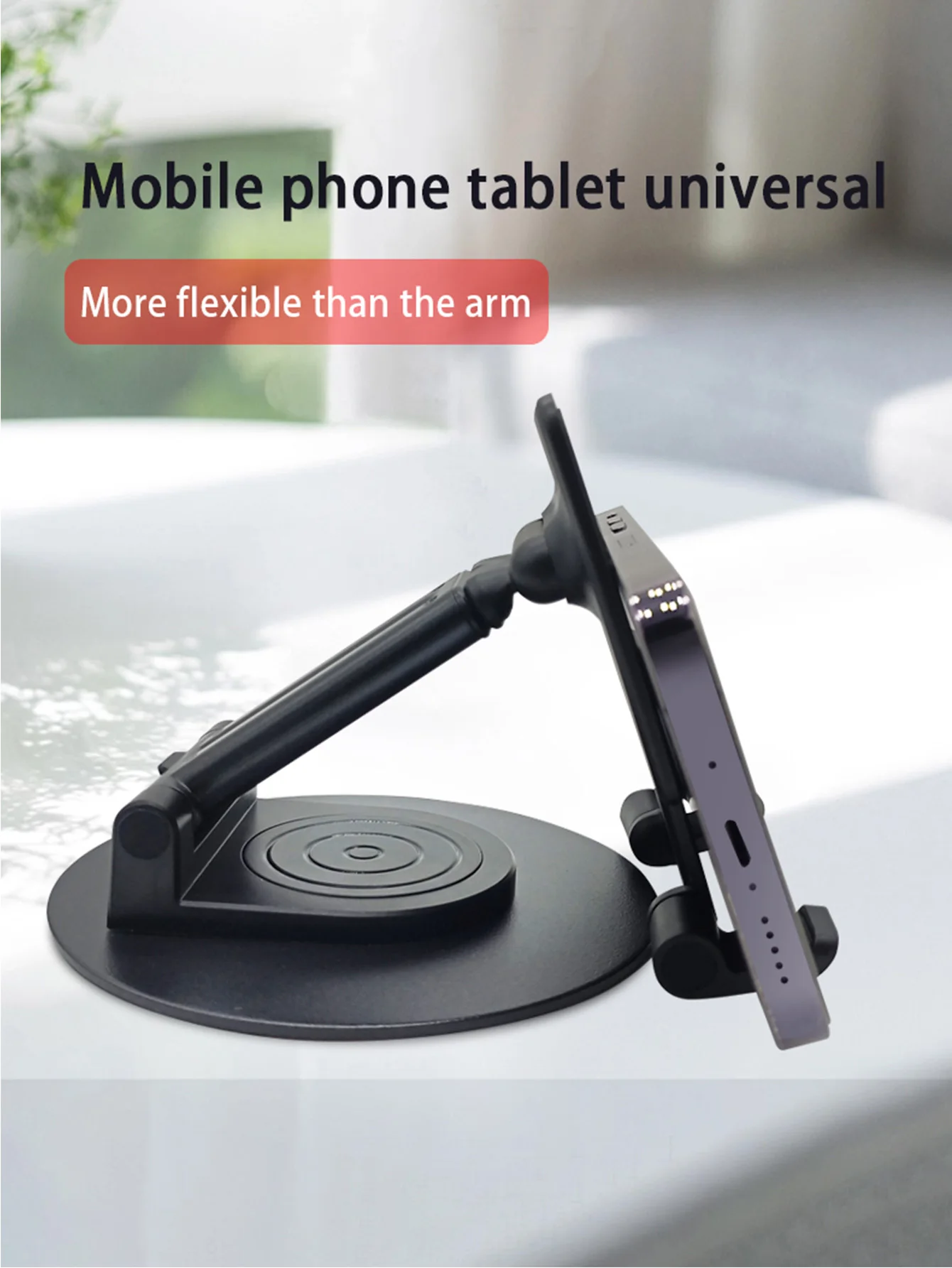 Supporto per telefono cellulare da tavolo pieghevole in metallo con rotazione a 360 ° per supporto per Smartphone iPad iPhone supporto portatile per