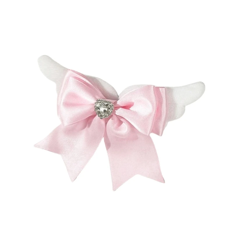 Wing Hair Clip Bows Balletcore Dark Bows Flat Clip Balletcore Hairpin Bows Elegant Hair Clip for Bunches