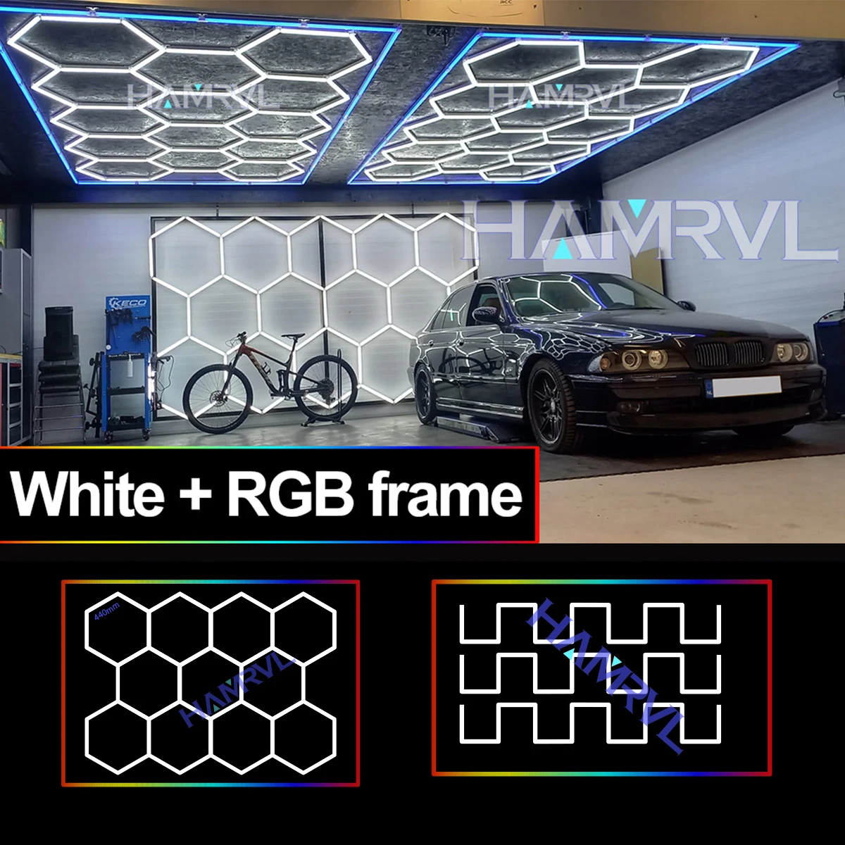 app & remote control Control Latest Hexagon Lighting  RGB Color LEDs Plug in Hundreds of Color Modes and Lighting Effects