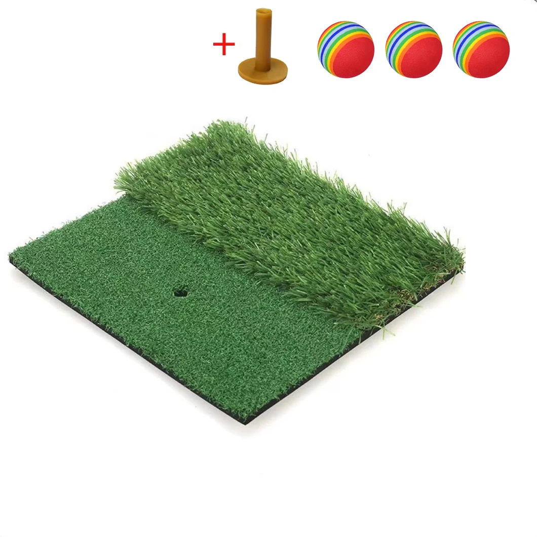 

Тренажер для гольфа: коврик для отработки ударов из искусственного газона с тесемкой для мяча, портативный, для тренировки свинга и чипинга на заднем дворе, в гараже, подвале