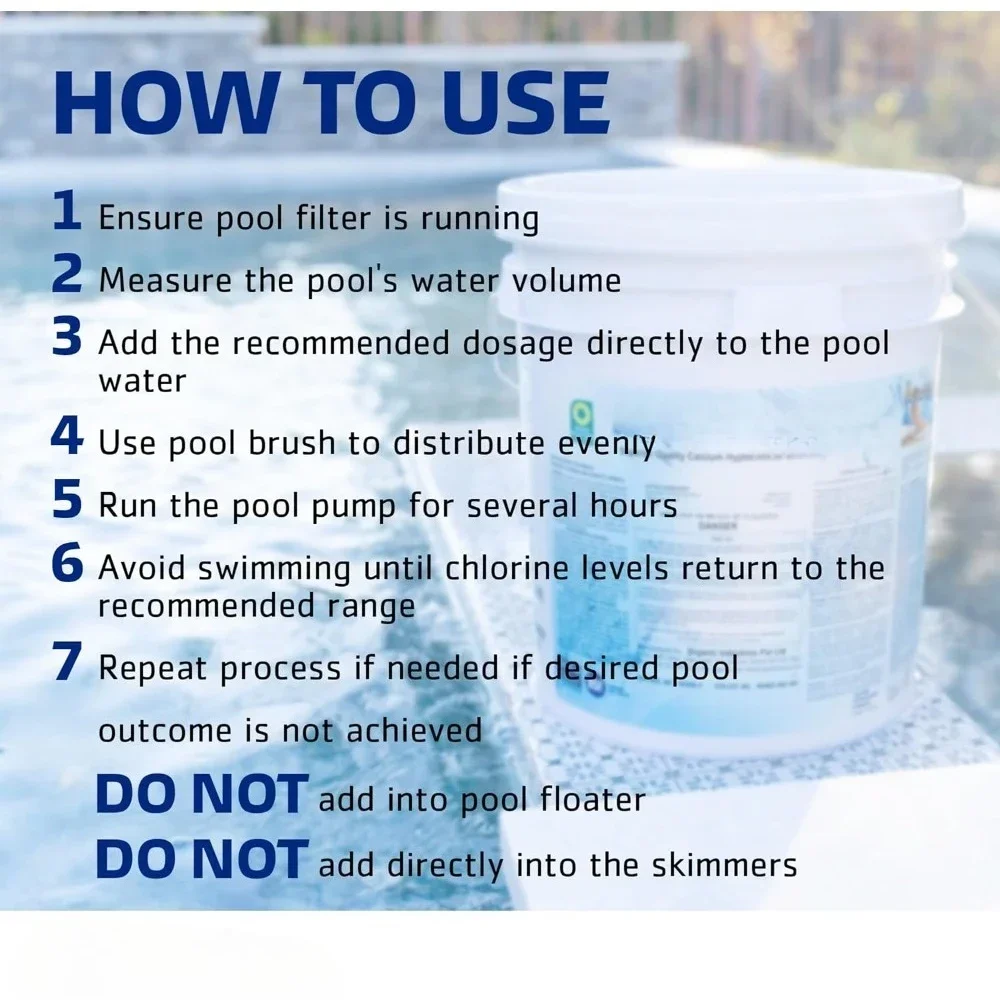 Hot sale.Popular Pool Shock- 65% Granular Cal Hypo-Swimming Pool Shock for In-Ground,Above Ground,Spas &Hot Tubs-50 Pound Pail image 3