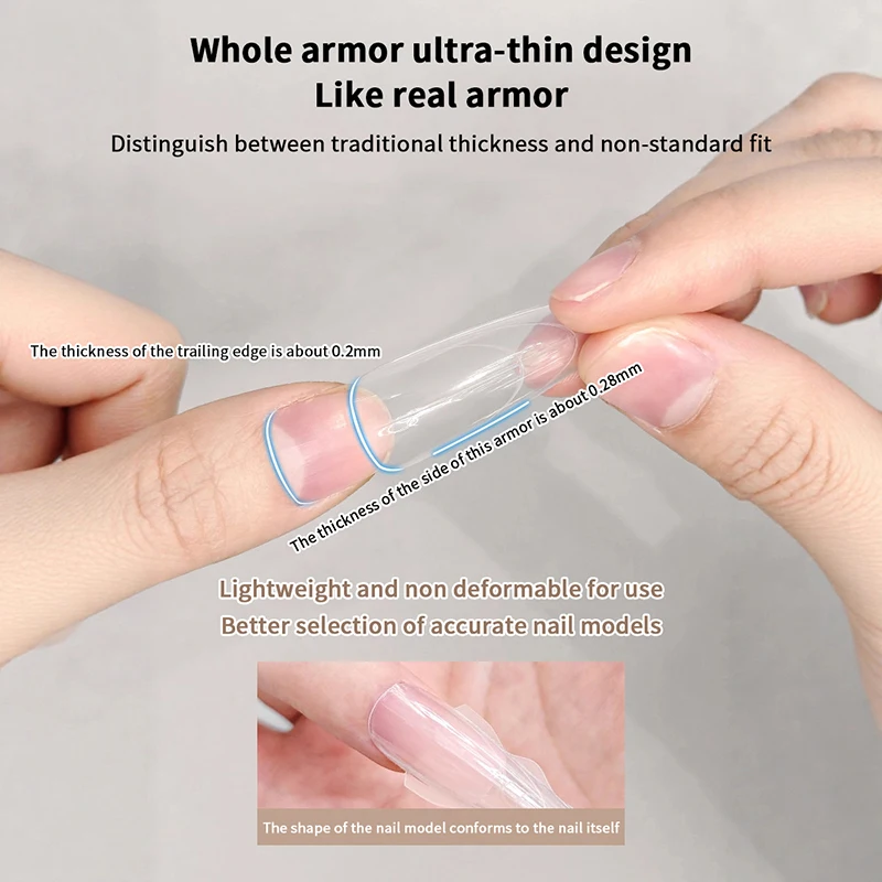180 pièces/boîte Sandwich double ongles formes 15 taille Extensions-doubles formes cercueil amande ongles formes Salon Nail Art outils
