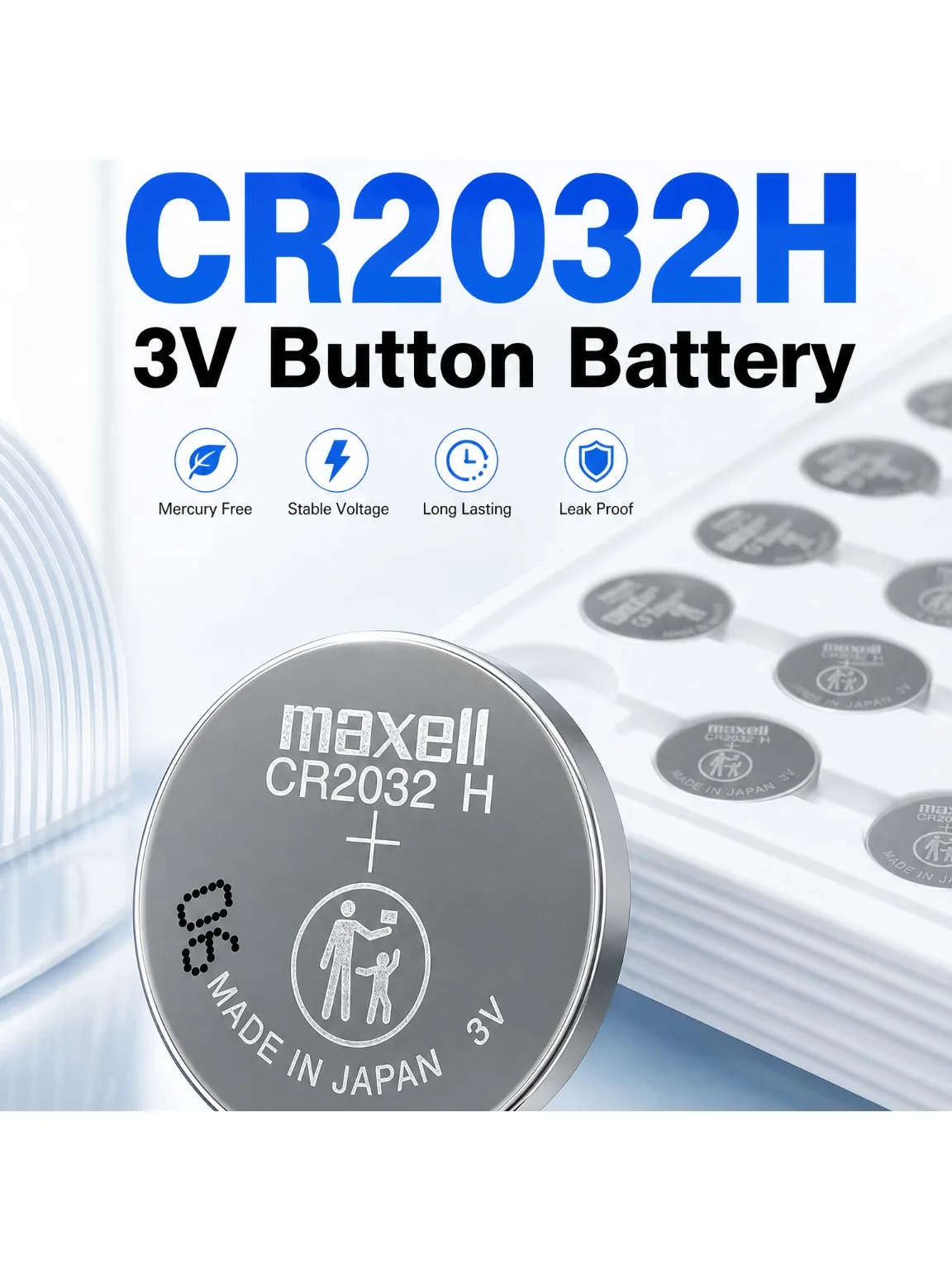 # CR2032H Maxell Hochleistungs-Knopfzellenbatterie 240mAh 3V Computer-Motherboard-Batterie Ersatz für CR2032 LIR2032 ML2032