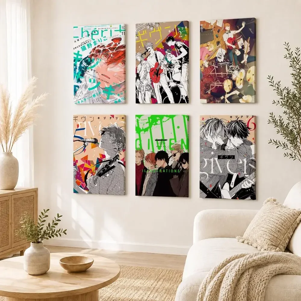 G-Given Anime Painting Calligraphy Framed Canvas Wall Art Print | Modern Poster | Home Hallway Decor