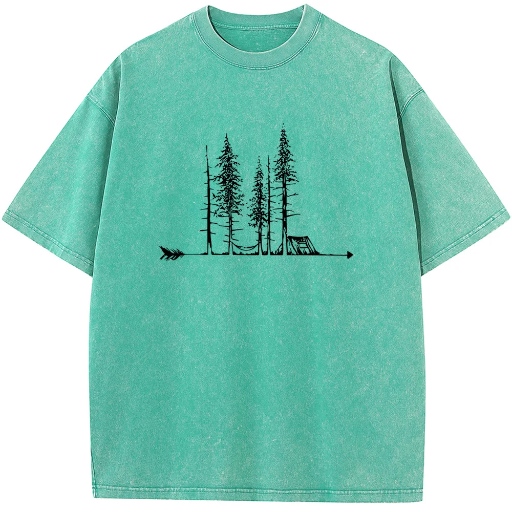 Men Women Casual Fashion Oversized T-shirt Unisex Breathable Casual Tees Men's Outdoor Pine High Quality Short-Sleeved Shirt
