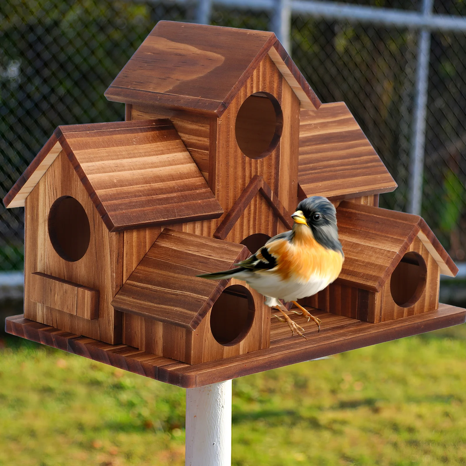 

Wooden Bird Nest Box For Outdoor Wood Birdhouse Decor Wild Bird Nesting House Hummingbird Finch Backyard