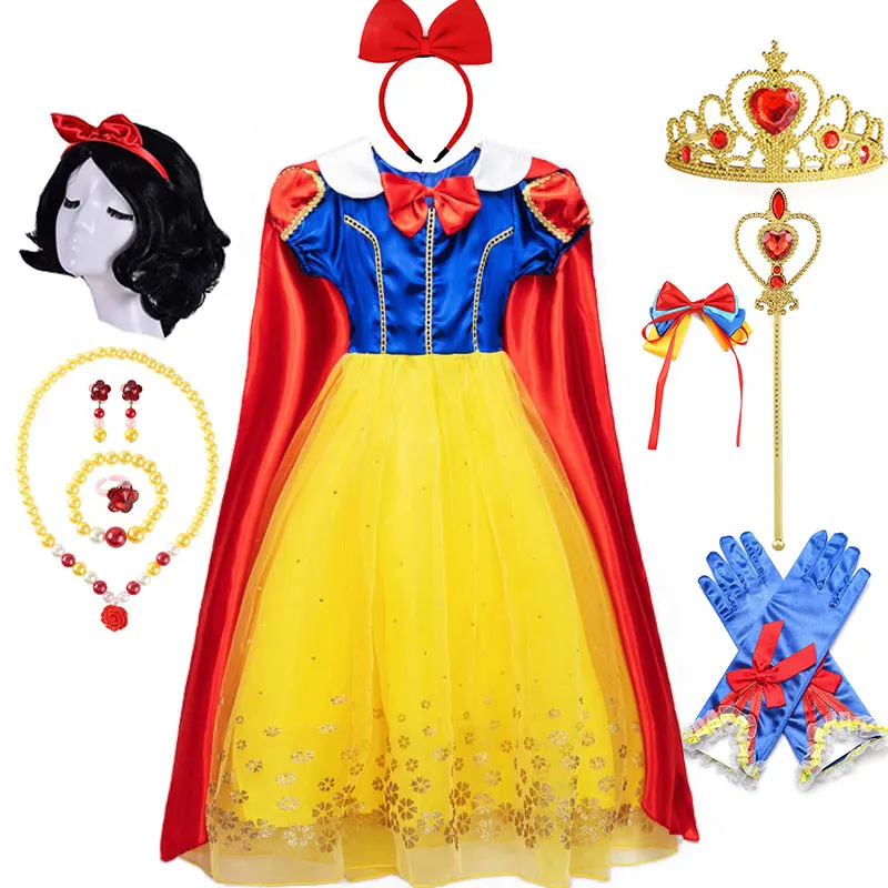 

Girls Snow White Classic Costume Carnival Role Play Princess Dress Toddler Fairy Tale Cosplay Pageant Clothing Birthday Fantasy