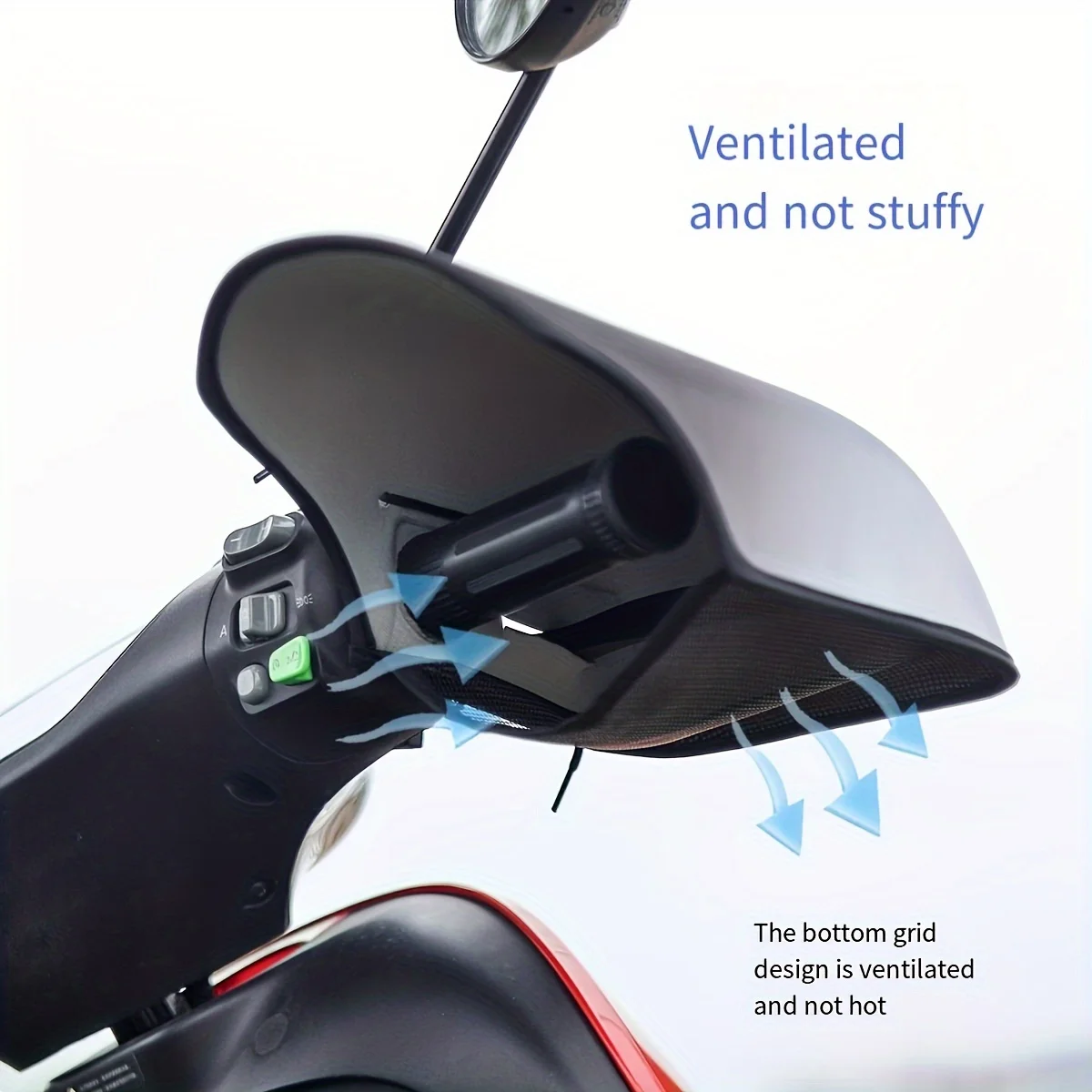 

1 Pair Summer Sun Protection Motorcycle Handlebar Covers Windproof Breathable Motorbike Handle Car Waterproof Stereo Handguards